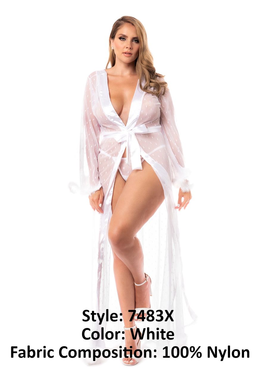 Mapale 7483X Curvy Size Long Robe Color White