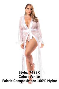 Mapale 7483X Curvy Size Long Robe Color White