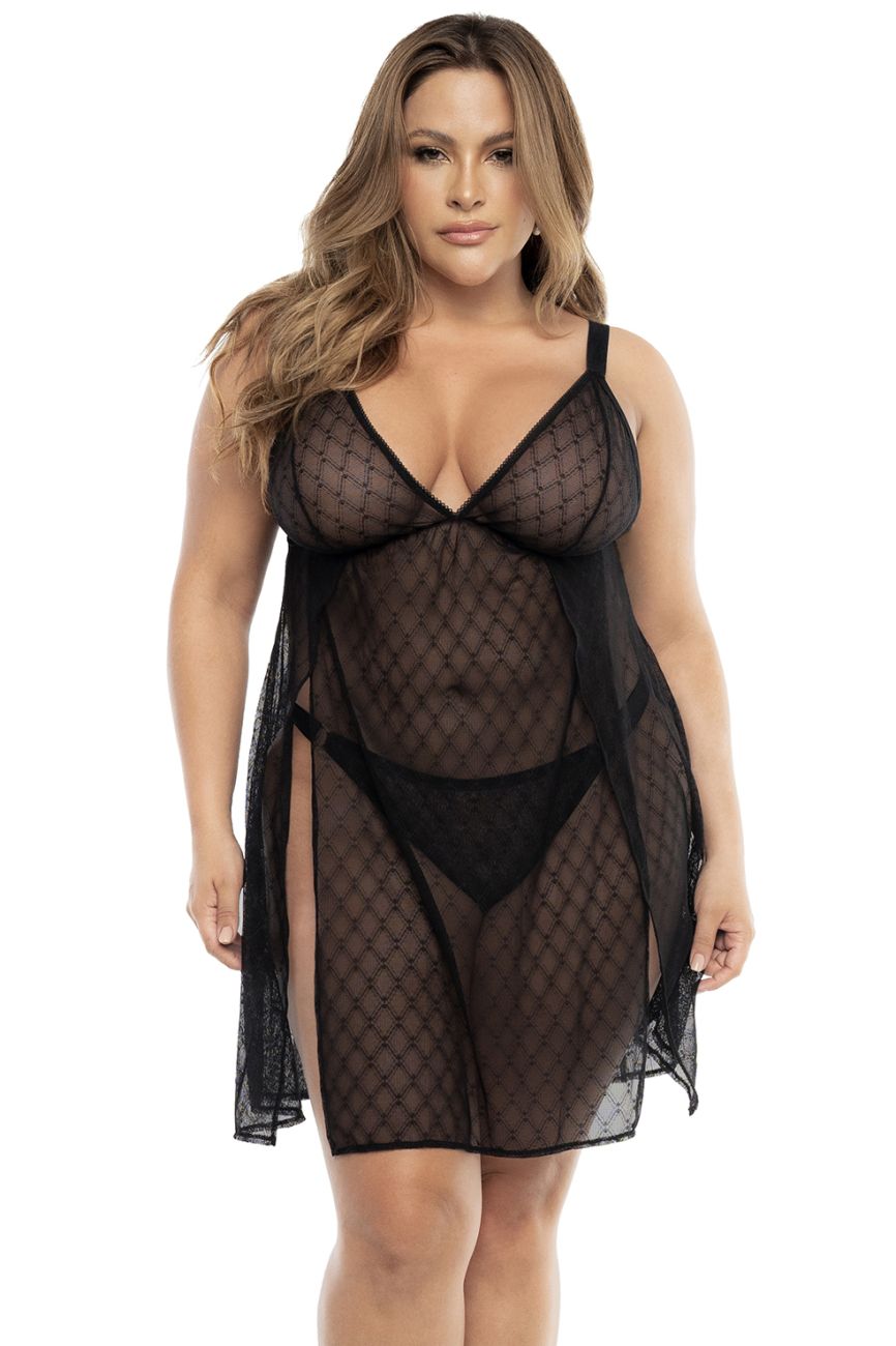 Mapale 7498X Curvy Size Babydoll Color Black