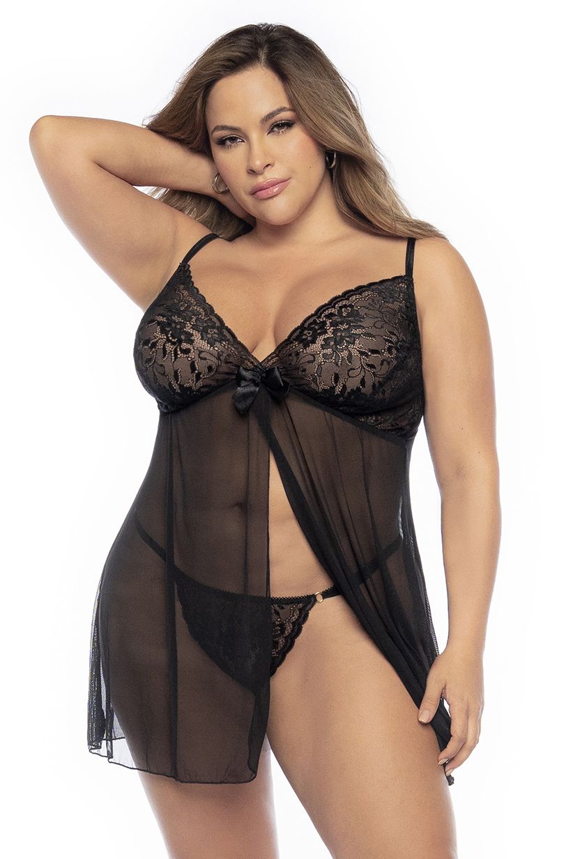 Mapale 7501X Curvy Size Babydoll Color Black