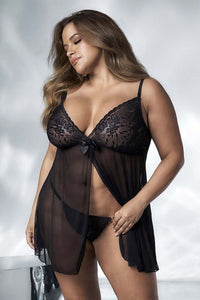 Mapale 7501X Curvy Size Babydoll Color Black