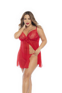 Mapale 7501X Curvy Size Babydoll Color Red