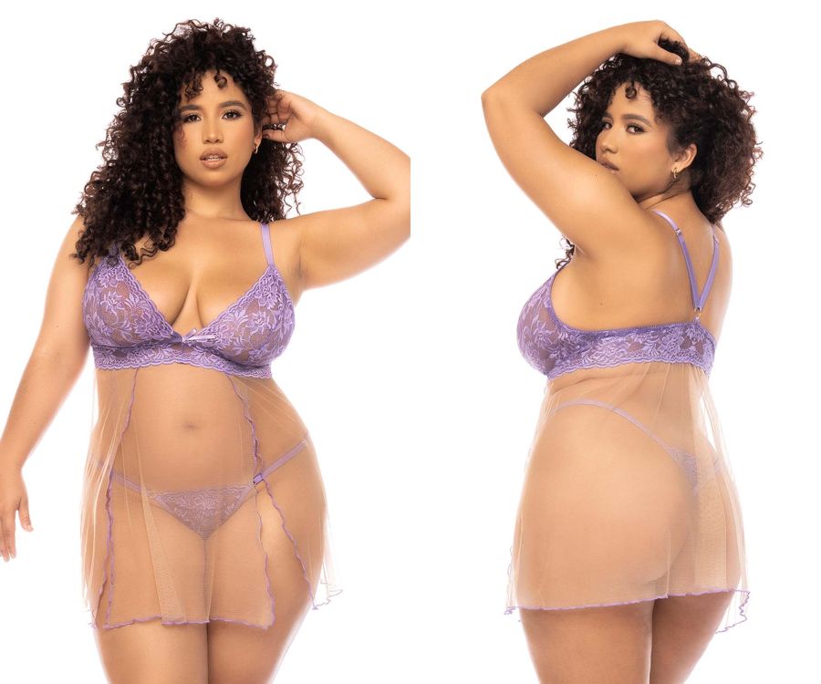 Mapale 7540X Curvy Size Verona Babydoll Plus Color Lilac-Nude