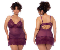 Mapale 7554X Curvy Size Babydoll Color Wine