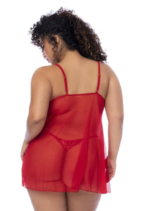 Mapale 7559X Curvy Size Babydoll Color Red