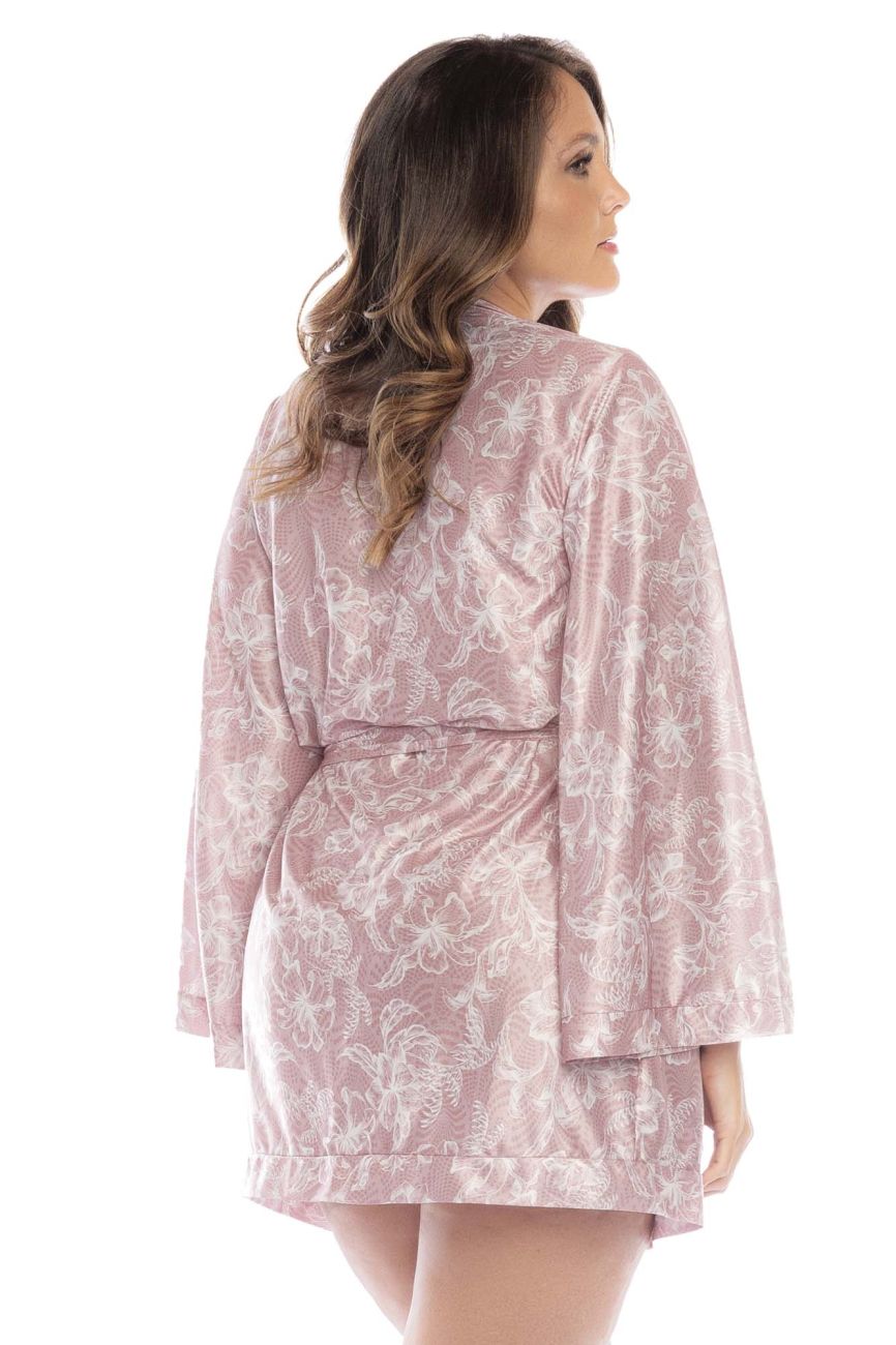 Mapale 7577X Curvy Size Robe Color Rose Print