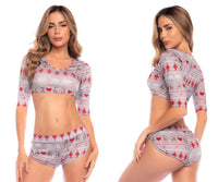 Mapale 7598 Two Piece Pajama Set Color Holiday Print