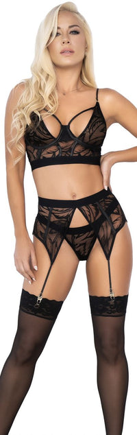 Mapale 8574 Three Piece Lingerie Set Color Black