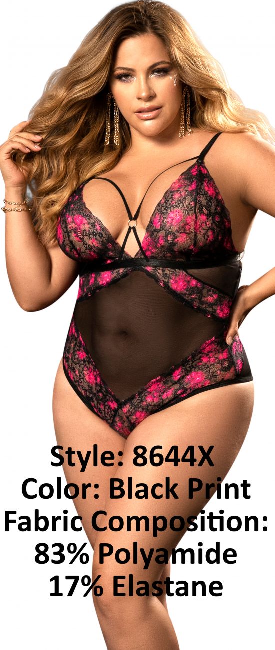 Mapale 8644X Curvy Size Teddy Color Black Print