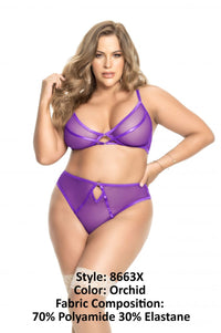 Mapale 8663X Curvy Size Two Piece Lingerie Set Color Orchid