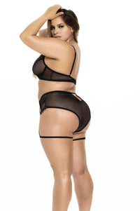 Mapale 8706X Curvy Size Two Piece Lingerie Set Color Black