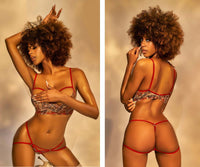 Mapale 8721 Two Piece Lingerie Set Color Red Print