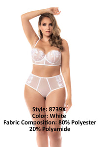 Mapale 8739X Curvy Size Two Piece Lingerie Set Color White