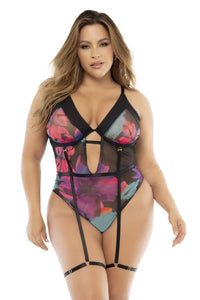 Mapale 8774X Curvy Size Teddy Color Dream Flower Print