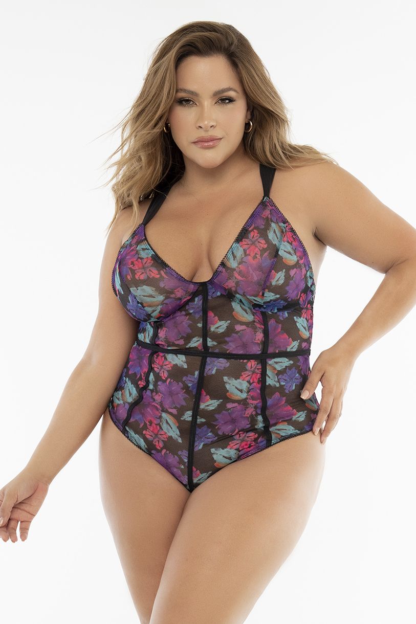 Mapale 8775X Curvy Size Teddy Color Dream Flower Print