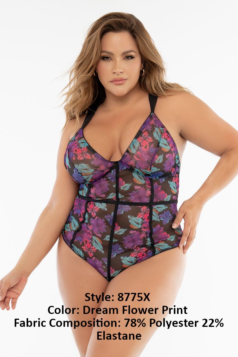 Mapale 8775X Curvy Size Teddy Color Dream Flower Print