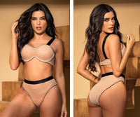 Mapale 8779 Two Piece Lingerie Set Color Nude-Black