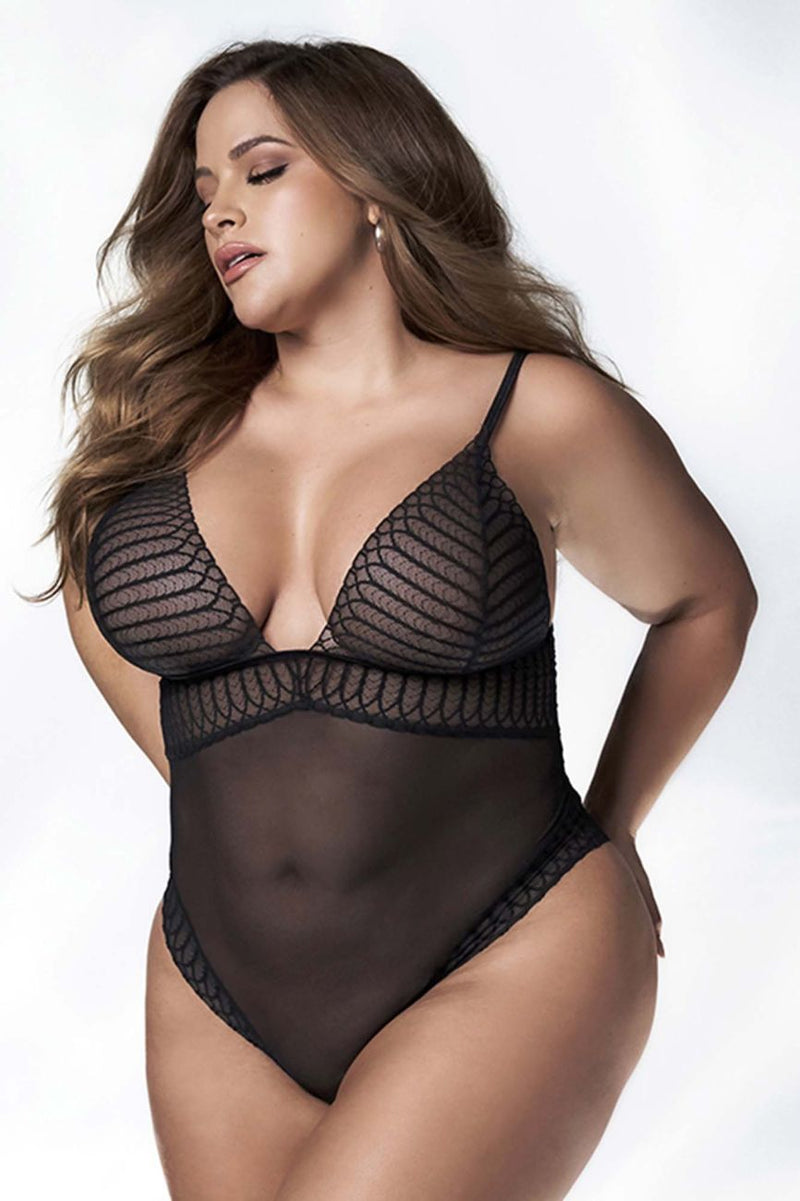 Mapale 8790X Curvy Size Bodysuit Color Black