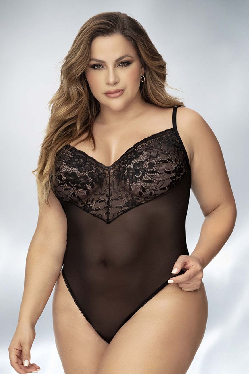 Mapale 8795X Curvy Size Bodysuit Color Black