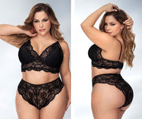 Mapale 8796X Curvy Size Two Piece Lingerie Set Color Black