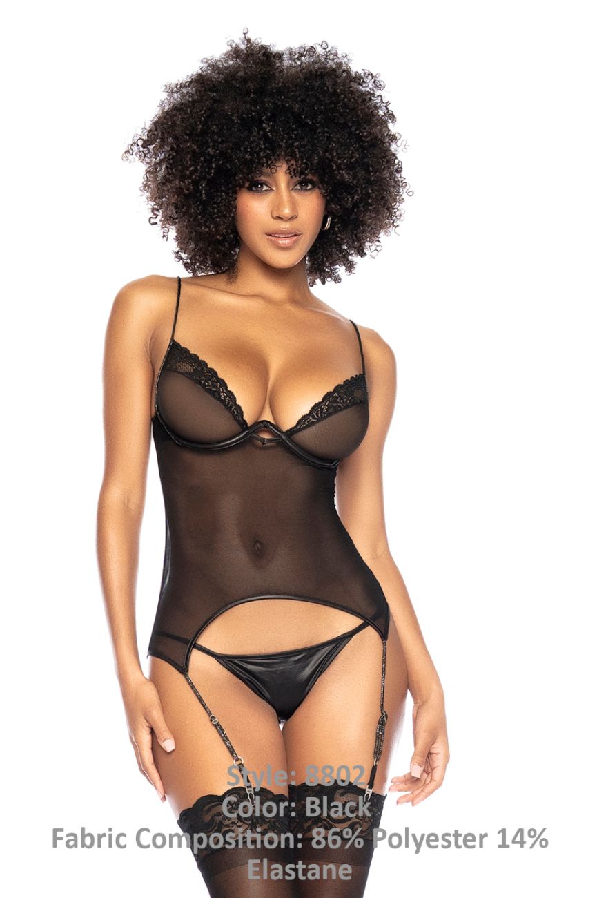 Mapale 8802 Two Piece Lingerie Set Color Black