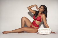 Mapale 8813 Three Piece Lingerie Set Color Red