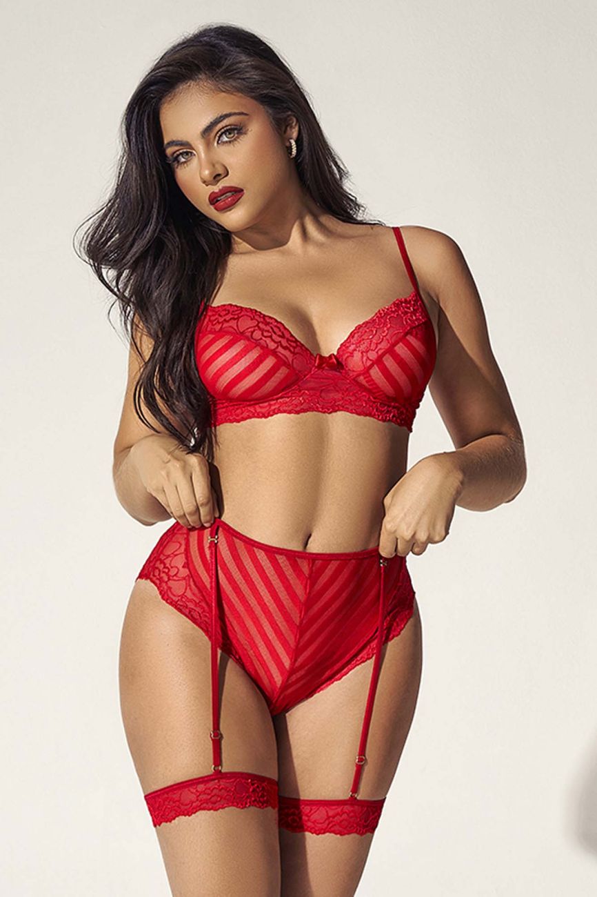 Mapale 8815 Two Piece Lingerie Set Color Red