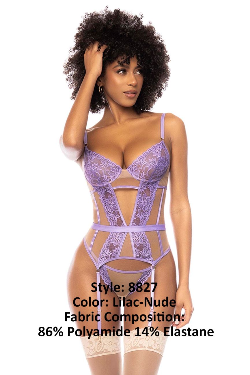 Mapale 8827 Danna Two Piece Lingerie Set Color Lilac-Nude