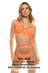 Mapale 8829 Aurelia Three Piece Lingerie Set Color Hot Orange