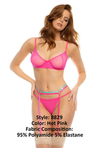 Mapale 8829 Aurelia Three Piece Lingerie Set Color Hot Pink