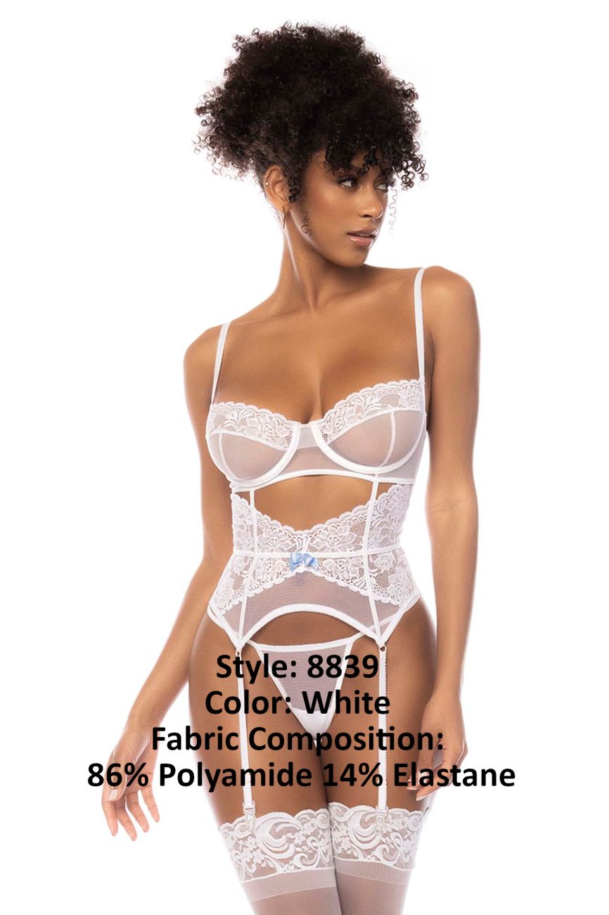 Mapale 8839 Chloe Two Piece Lingerie Set Color White