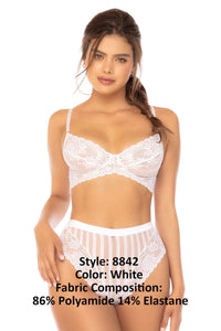 Mapale 8842 Emberly Two Piece Lingerie Set Color White