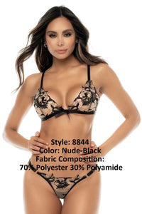 Mapale 8844 Laurel Two Piece Lingerie Set Color Nude-Black