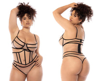 Mapale 8848X Curvy Size Solaine Three Piece Lingerie Set Plus  Color Nude-Black