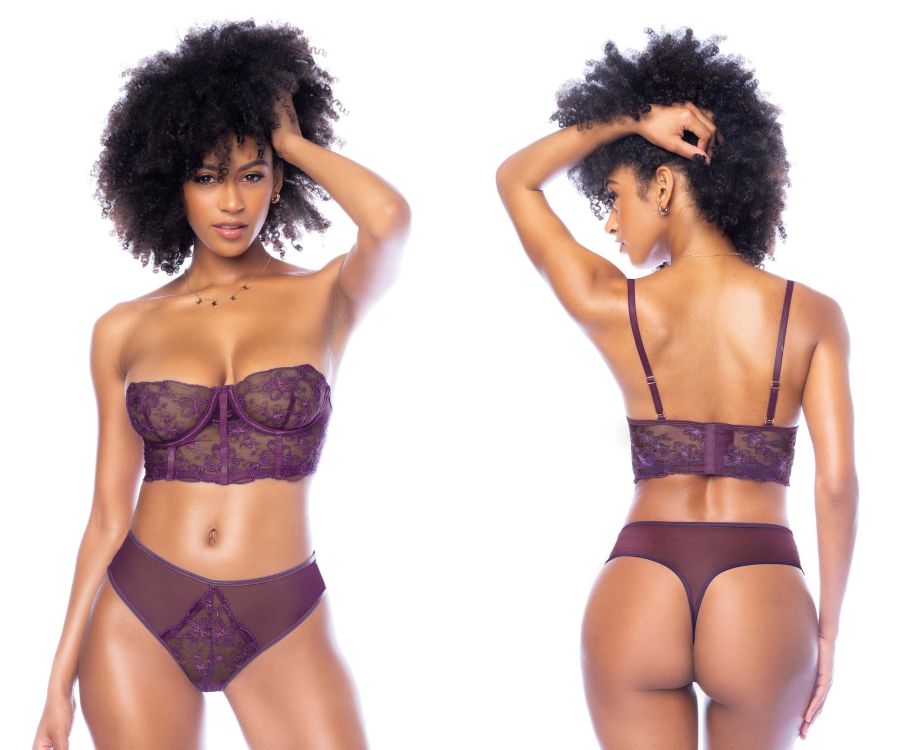 Mapale 8862 Two Piece Lingerie Set Color Mulberry