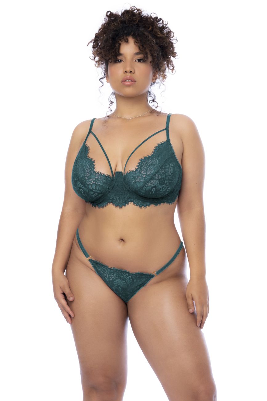 Mapale 8866X Curvy Size Three Piece Lingerie Set Color Sea Green