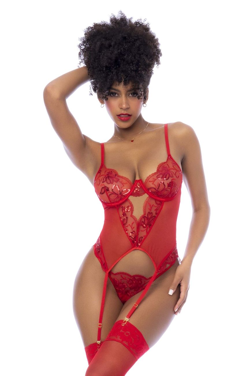 Mapale 8896 Two Piece Lingerie Set Color Red