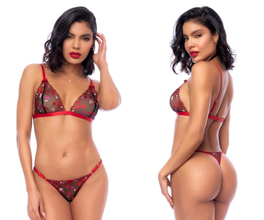 Mapale 8899 Two Piece Lingerie Set Color Black-Red