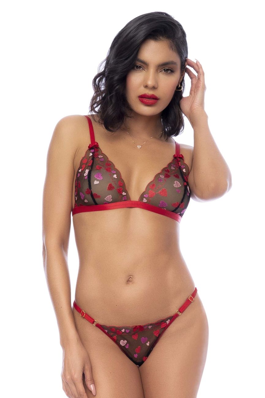 Mapale 8899 Two Piece Lingerie Set Color Black-Red