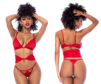 Mapale 8904 Three Piece Lingerie Set Color Red