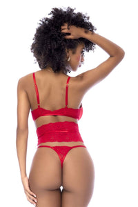 Mapale 8904 Three Piece Lingerie Set Color Red