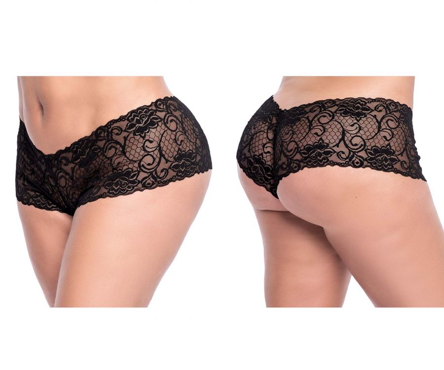 Mapale 90X Curvy Size Lace Boyshort Color Black