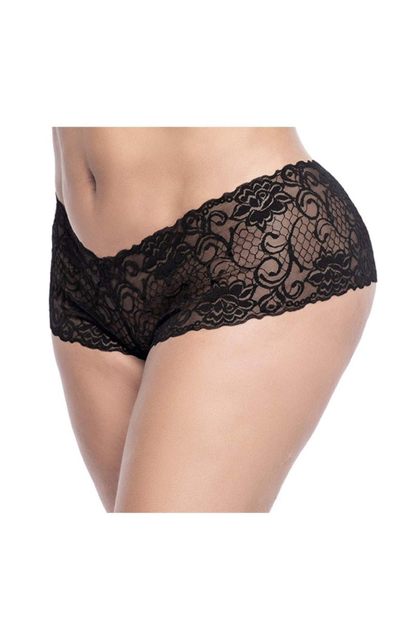 Mapale 90X Curvy Size Lace Boyshort Color Black