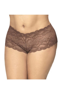 Mapale 90X Curvy Size Lace Boyshort Color Cocoa