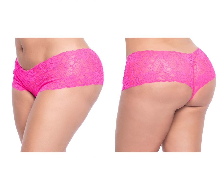 Mapale 90X Curvy Size Lace Boyshort Color Hot Pink