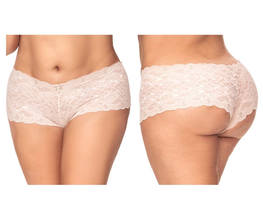 Mapale 90X Curvy Size Lace Boyshort Color Ivory