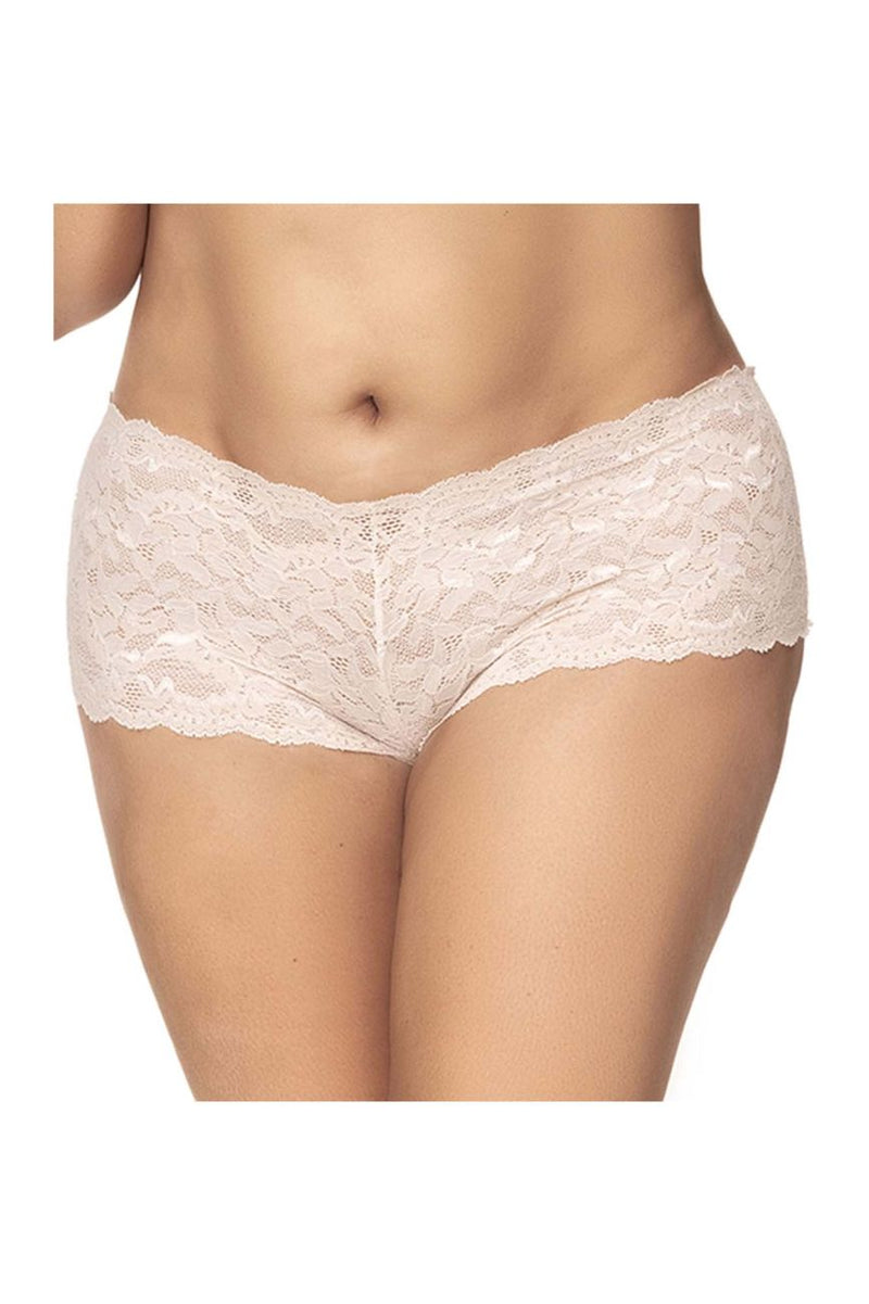 Mapale 90X Curvy Size Lace Boyshort Color Ivory