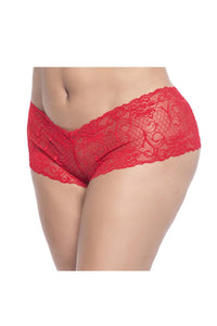 Mapale 90X Curvy Size Lace Boyshort Color Red