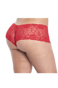 Mapale 90X Curvy Size Lace Boyshort Color Red