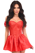 Top Drawer Steel Boned Red Brocade & Taffeta Corset Dress